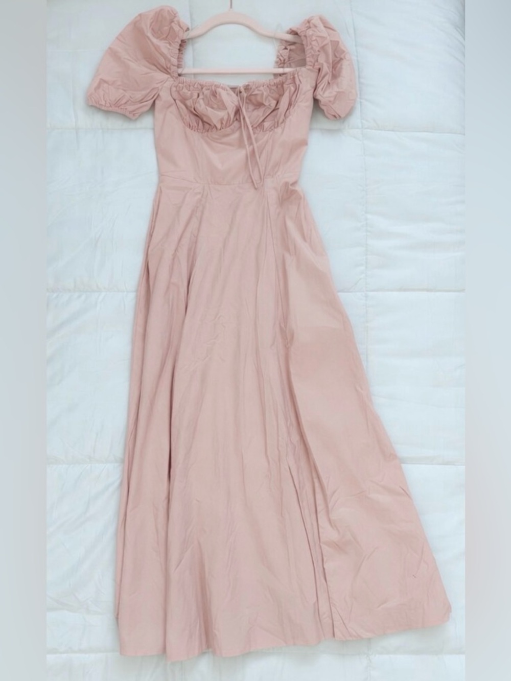 HOUSE OF CB 'Tallulah' Blush Puff Sleeve Midi Sundress /XSmall US2-4 $209 - Picture 5 of 9